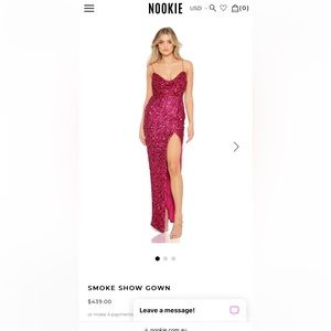 NWT Women’s Small Pink Sequin Gown